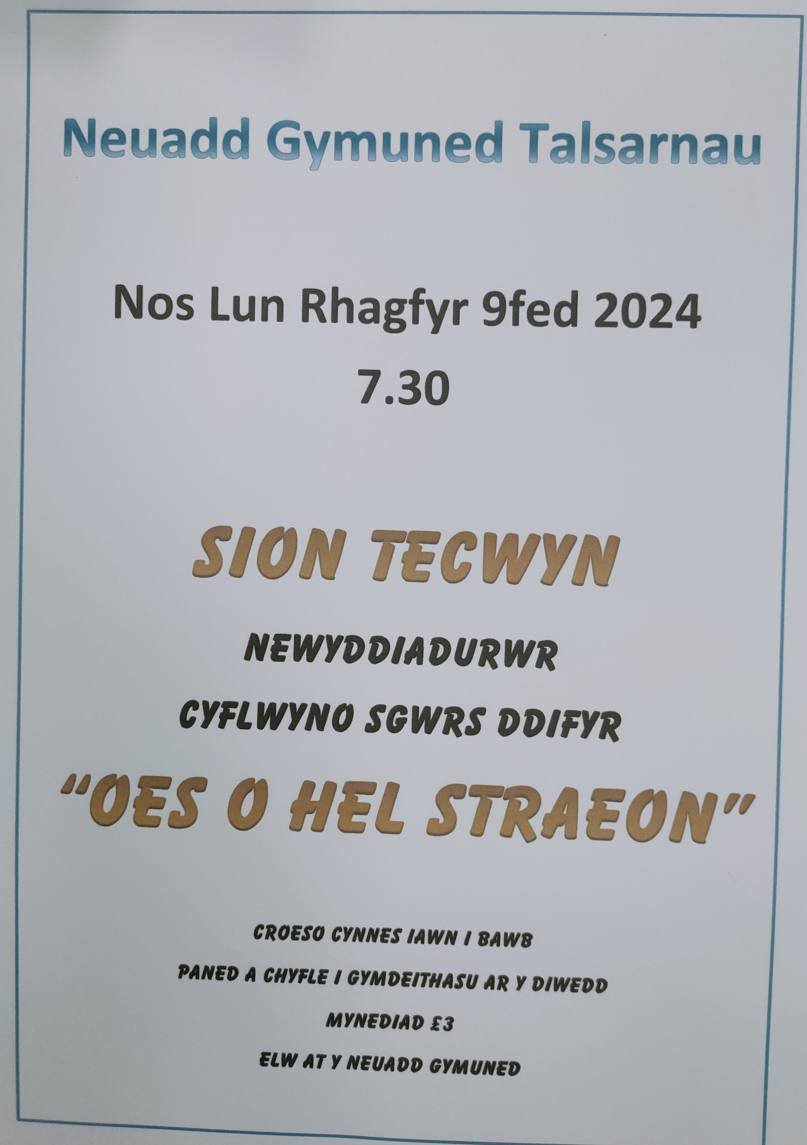 Noson Sion Tecwyn